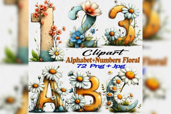Download Watercolor Floral Alphabet and Letters - Letters Collection
