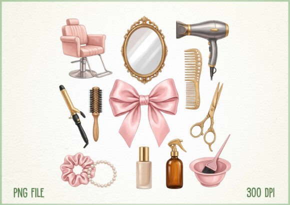 Download Hair Stylist Tools Salon Accessories PNG - Premium Resources
