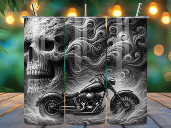 Download Motorcycle Skull Rider Tumbler Wraps - Rider Collection