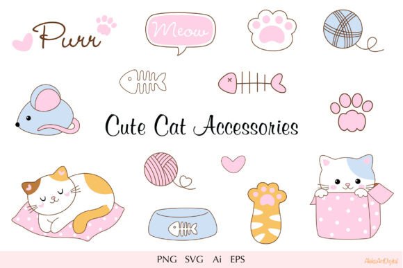 Download Cute Kawaii Cat Accessories Part 3 - Premium Resources