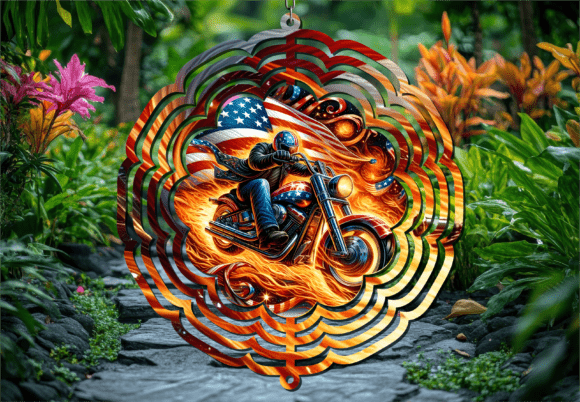 Download Chopper Rider Patriotic Wind Spinner - Rider Collection