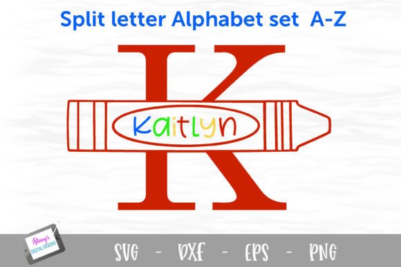 Download Crayon Monograms - Split Letters a - Z - Letters Collection