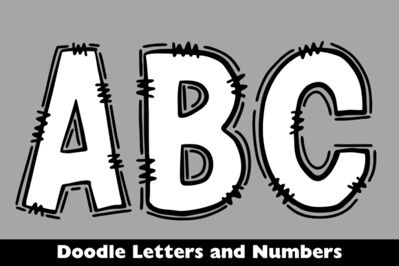 Download White Doodle Letters and Numbers - Letters Collection